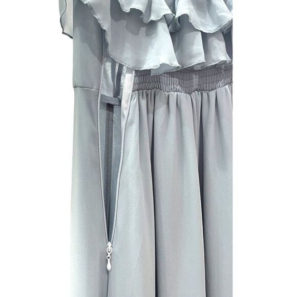 SHOW ME YOUR MUMU Women's Emma Ruffle Maxi Dress In Silver Sage Crisp Size XS NE - Picture 11 of 16